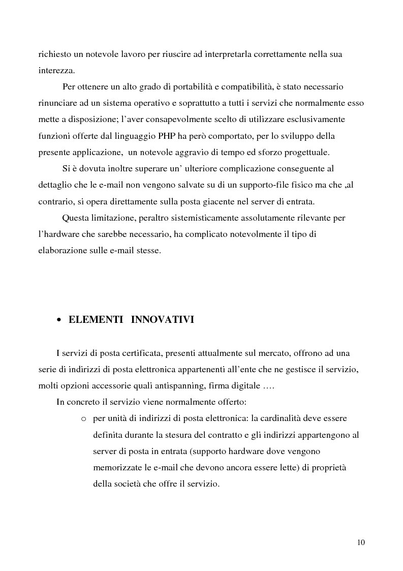 Anteprima della tesi: Sistema di posta elettronica certificato per l'invio e la ricezione di documenti e moduli Certified And Secured E-Governance (C.A.S.E.), Pagina 7