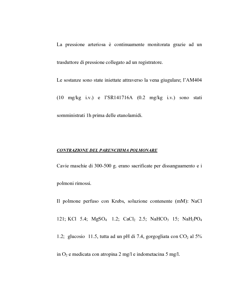 Anteprima della tesi: Controllo dell'attività bronchiale da parte dei cannabinoidi endogeni, Pagina 14