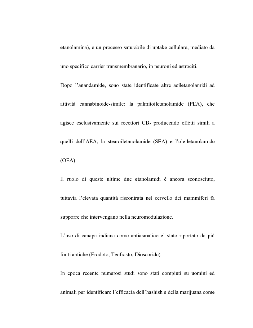 Anteprima della tesi: Controllo dell'attività bronchiale da parte dei cannabinoidi endogeni, Pagina 7