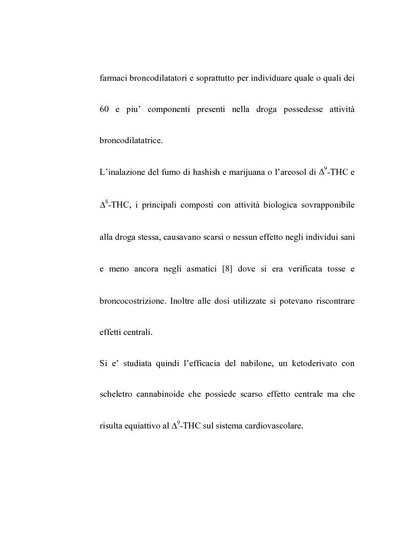 Anteprima della tesi: Controllo dell'attività bronchiale da parte dei cannabinoidi endogeni, Pagina 8
