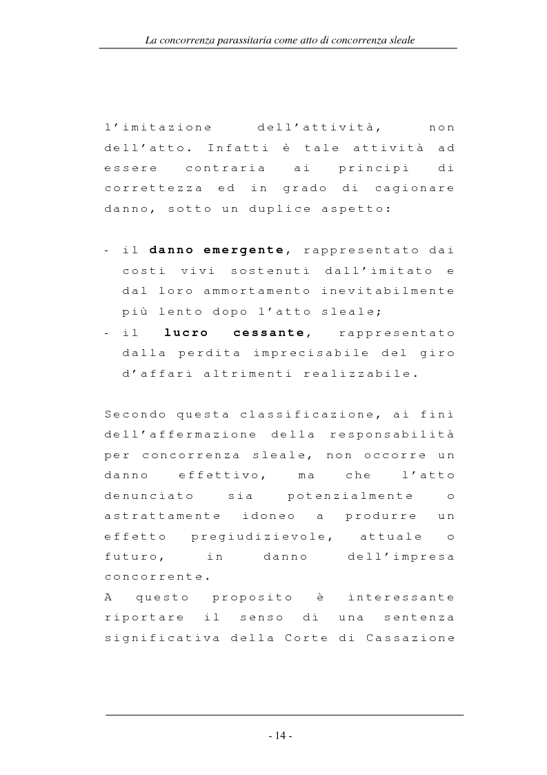 Anteprima della tesi: La concorrenza parassitaria come atto di concorrenza sleale, Pagina 14