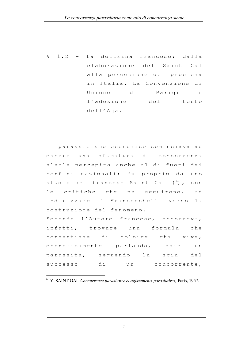 Anteprima della tesi: La concorrenza parassitaria come atto di concorrenza sleale, Pagina 5