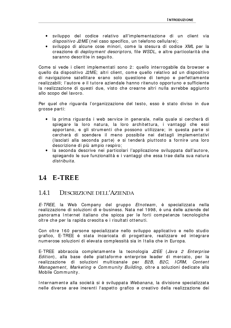 Anteprima della tesi: Studio delle problematiche legate alla realizzazione di una applicazione enterprise basata su Web Service, Pagina 3