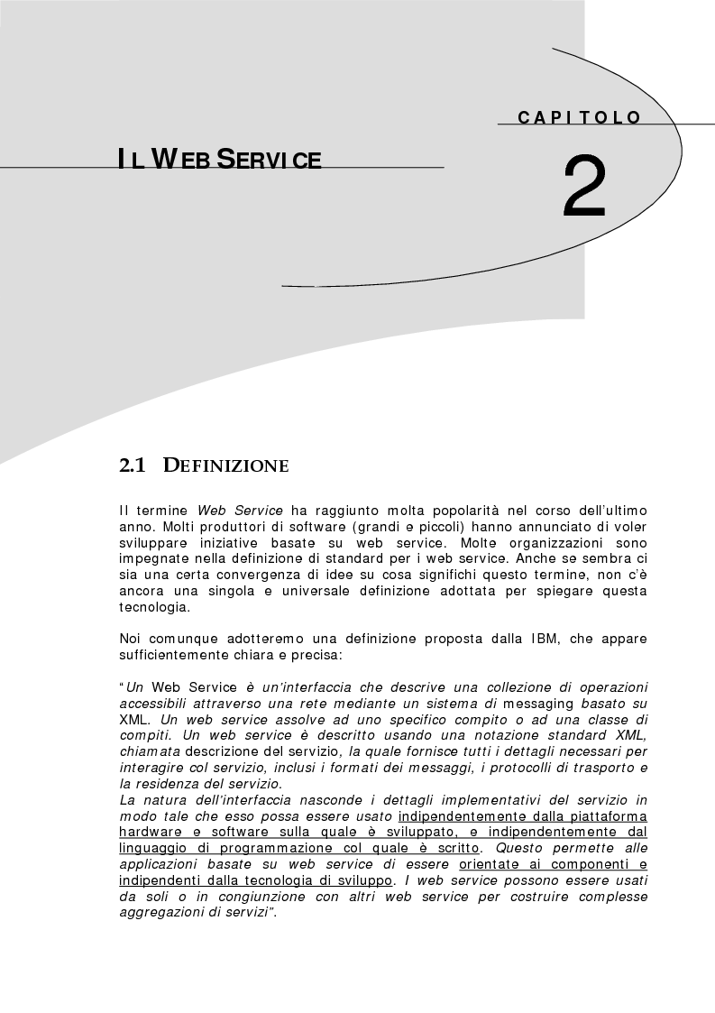 Anteprima della tesi: Studio delle problematiche legate alla realizzazione di una applicazione enterprise basata su Web Service, Pagina 6