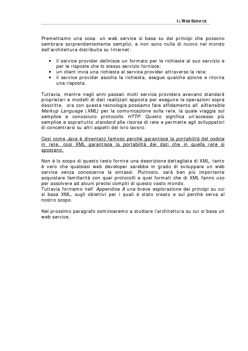 Anteprima della tesi: Studio delle problematiche legate alla realizzazione di una applicazione enterprise basata su Web Service, Pagina 8