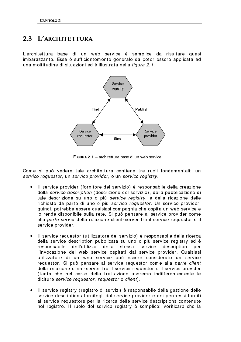 Anteprima della tesi: Studio delle problematiche legate alla realizzazione di una applicazione enterprise basata su Web Service, Pagina 9
