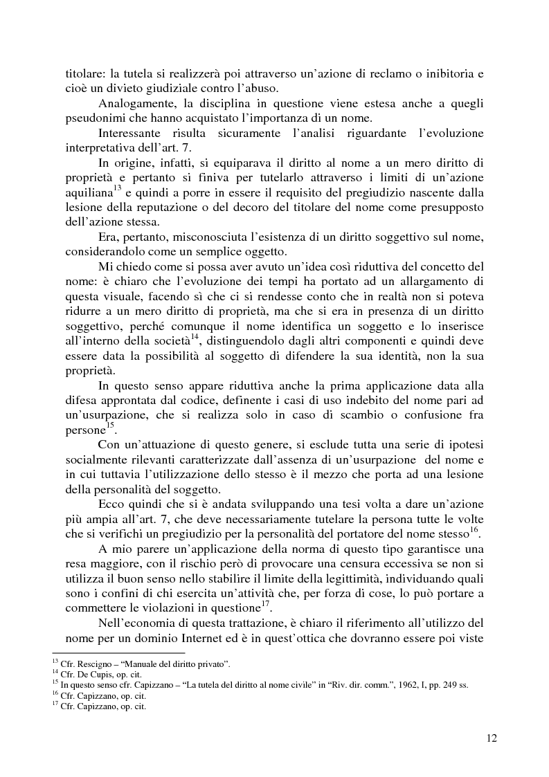 Anteprima della tesi: Nomi, marchi e nomi di dominio: un rapporto difficile, Pagina 8