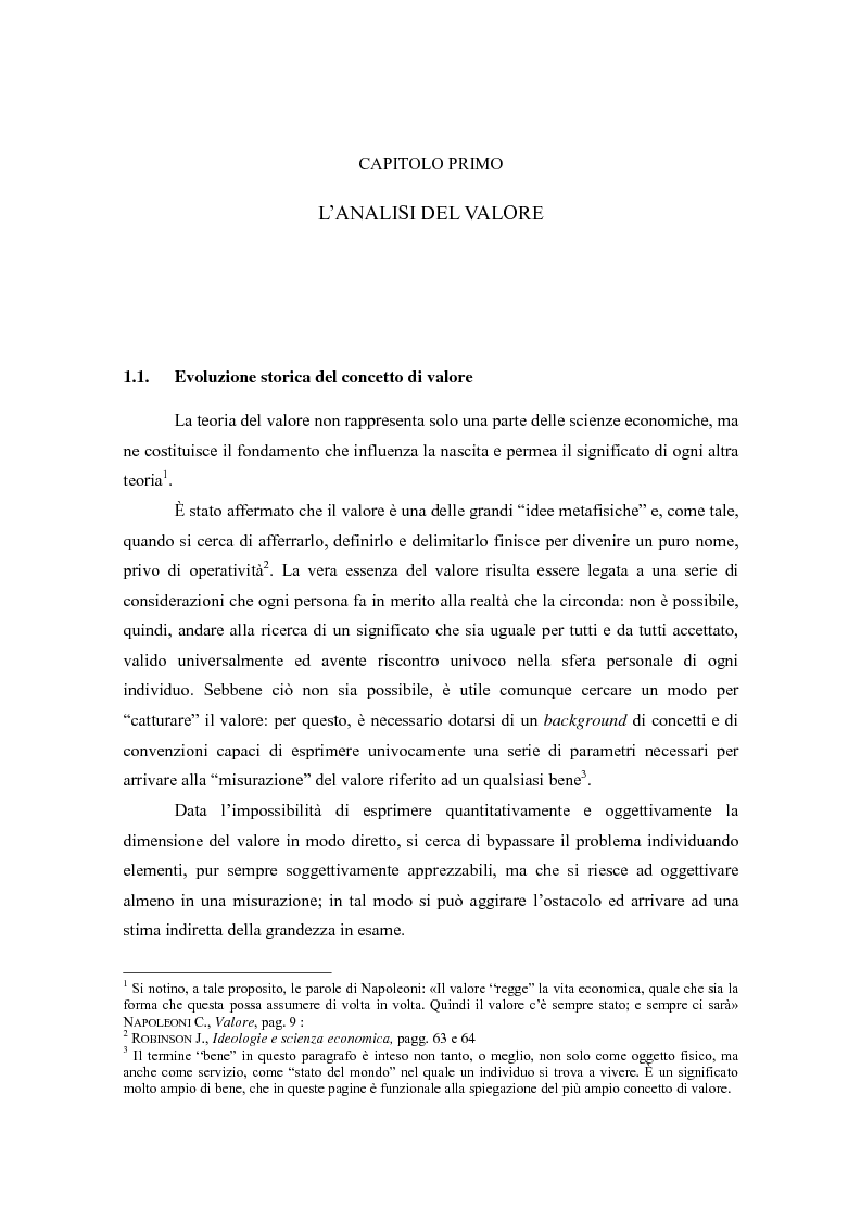 Anteprima della tesi: Il valore nella new economy. Un'analisi critica per la determinazione del capitale economico, Pagina 4
