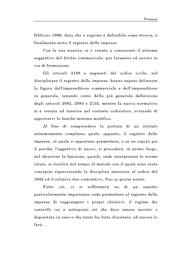 Anteprima della tesi: Il Registro delle Imprese ed, in particolare, il regime dei controlli; l'esperienza dell'ufficio del registro delle imprese di Torino, Pagina 2