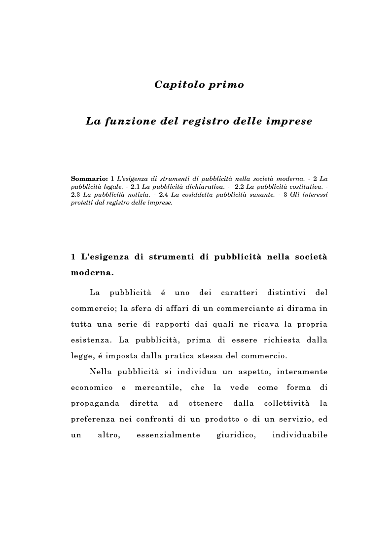 Anteprima della tesi: Il Registro delle Imprese ed, in particolare, il regime dei controlli; l'esperienza dell'ufficio del registro delle imprese di Torino, Pagina 5