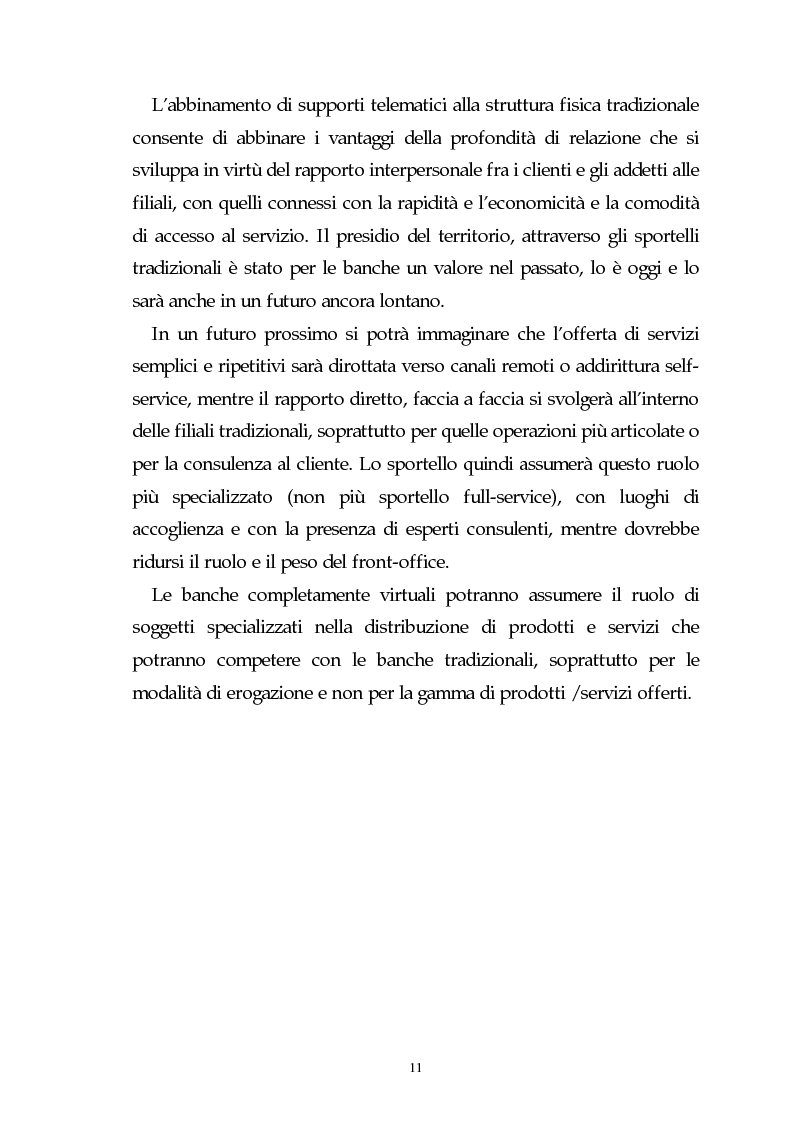 Anteprima della tesi: Evoluzione dell'attività bancaria e riflessi sulla struttura e organizzazione dei canali distributivi, Pagina 11