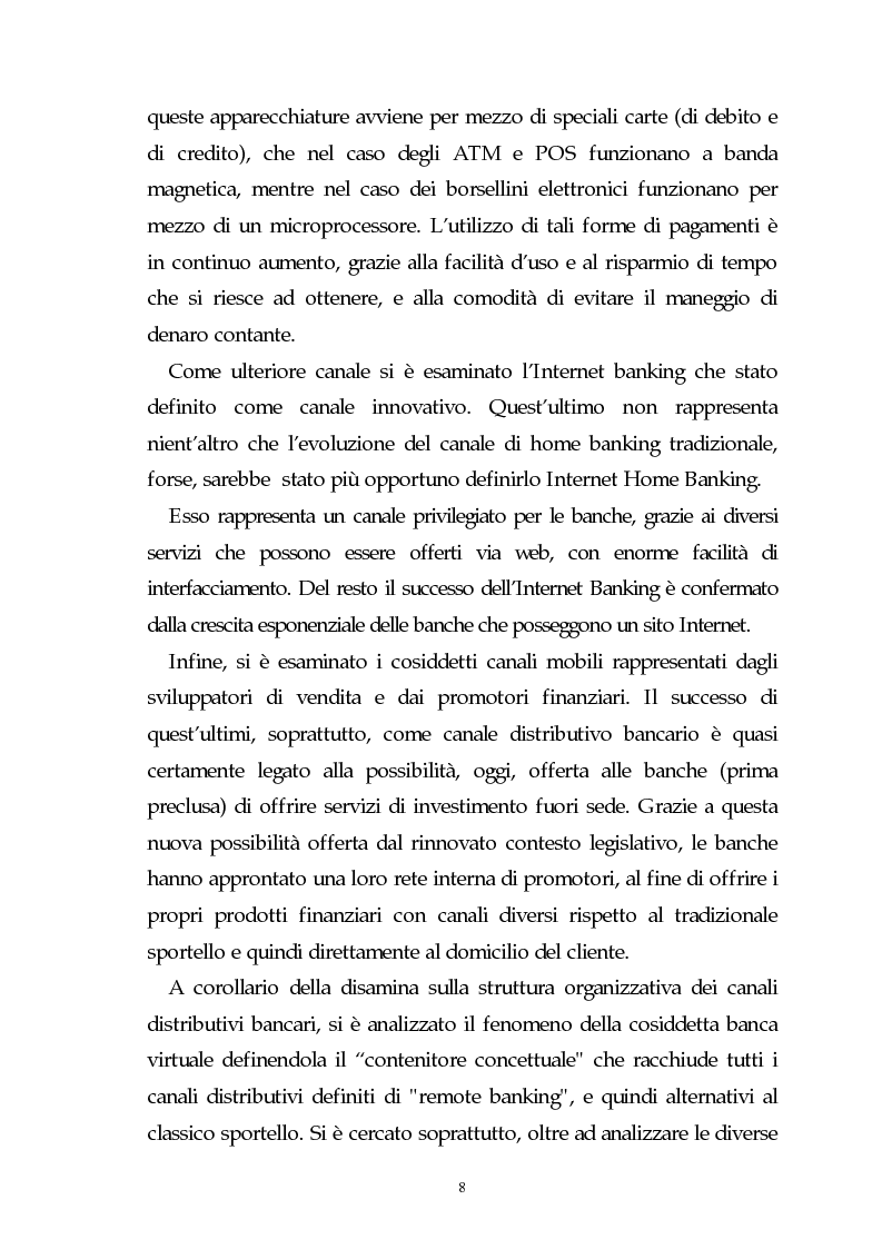 Anteprima della tesi: Evoluzione dell'attività bancaria e riflessi sulla struttura e organizzazione dei canali distributivi, Pagina 8