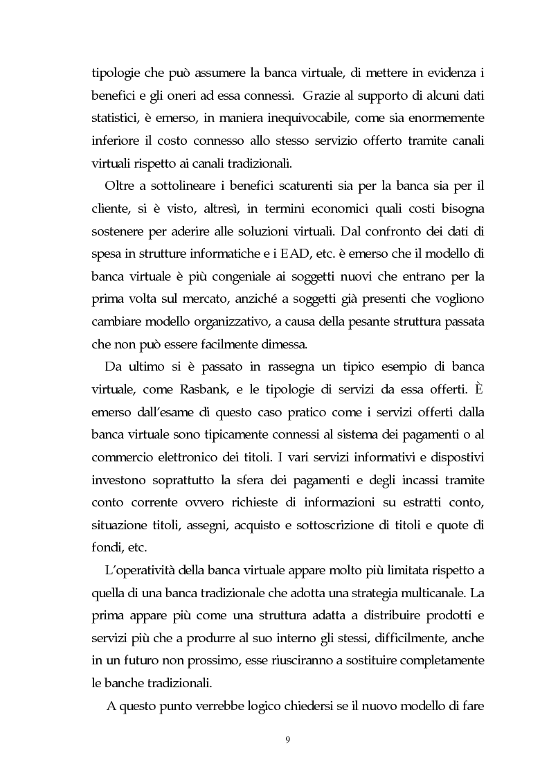 Anteprima della tesi: Evoluzione dell'attività bancaria e riflessi sulla struttura e organizzazione dei canali distributivi, Pagina 9