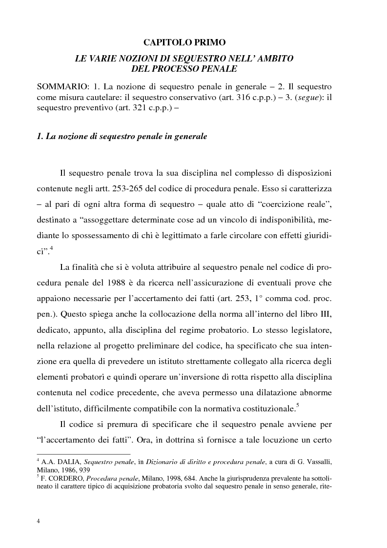 Anteprima della tesi: Il sequestro, Pagina 4