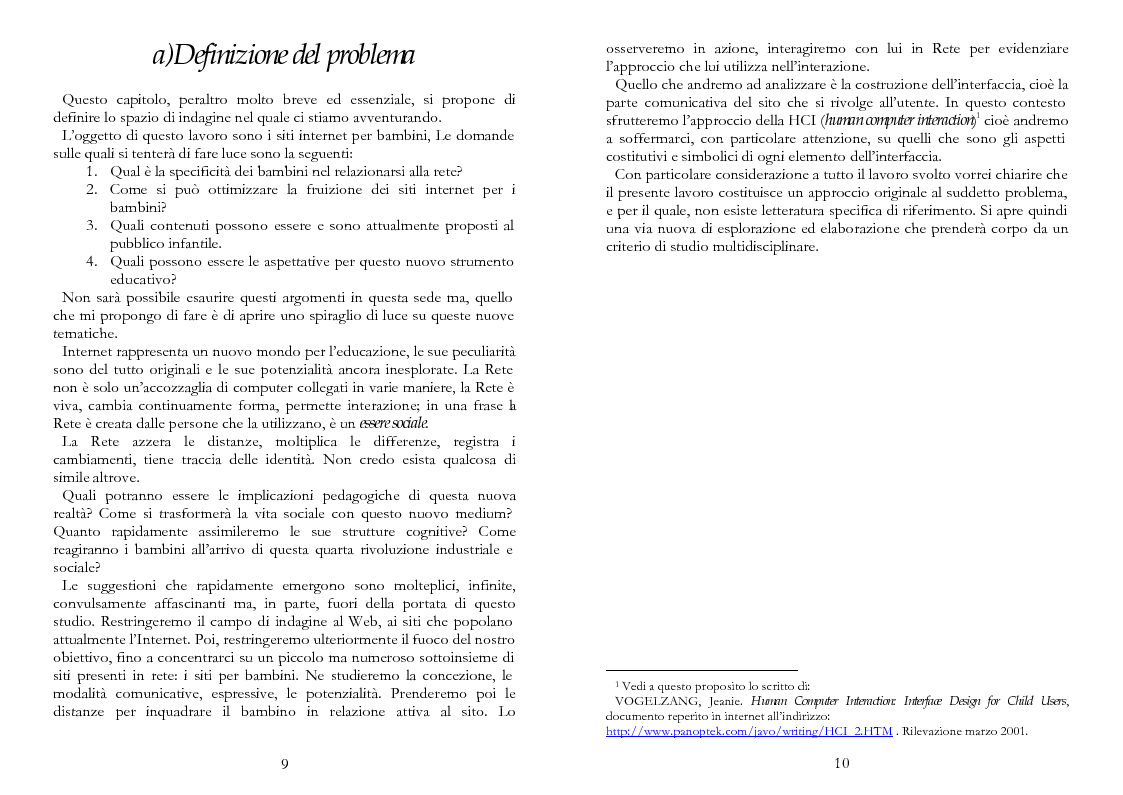 Anteprima della tesi: The Kid Factor, usabilità ed ergonomia dei siti internet per bambini, Pagina 5