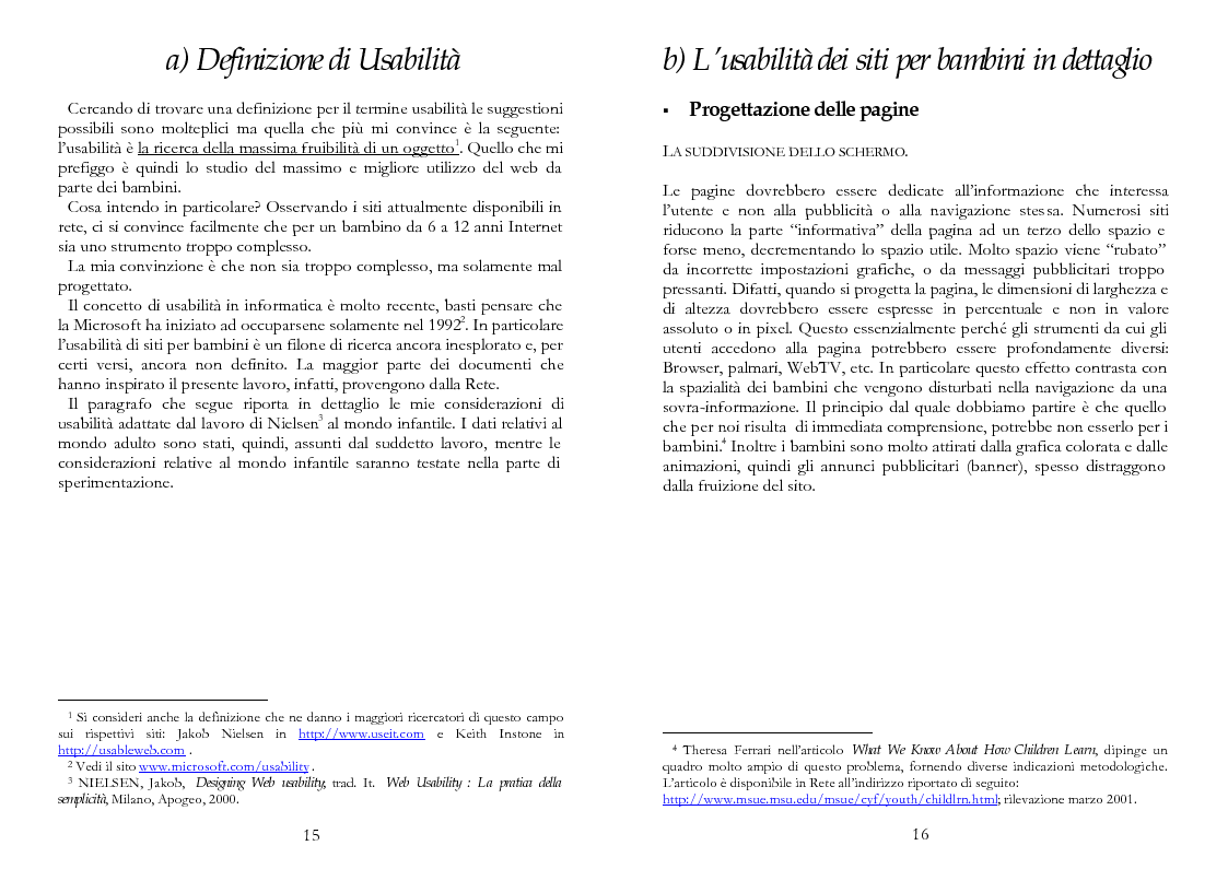 Anteprima della tesi: The Kid Factor, usabilità ed ergonomia dei siti internet per bambini, Pagina 8