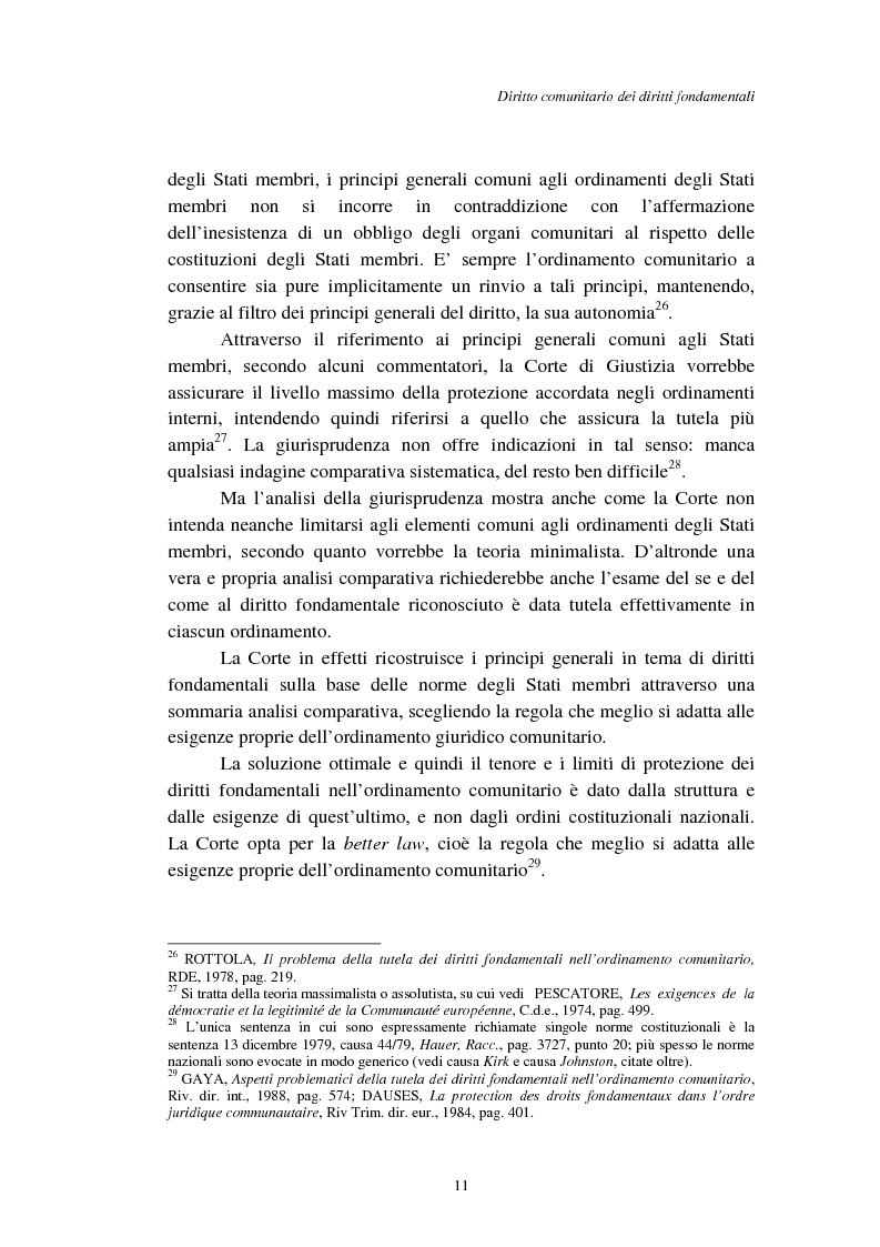 Anteprima della tesi: I diritti fondamentali nel processo comunitario, Pagina 11