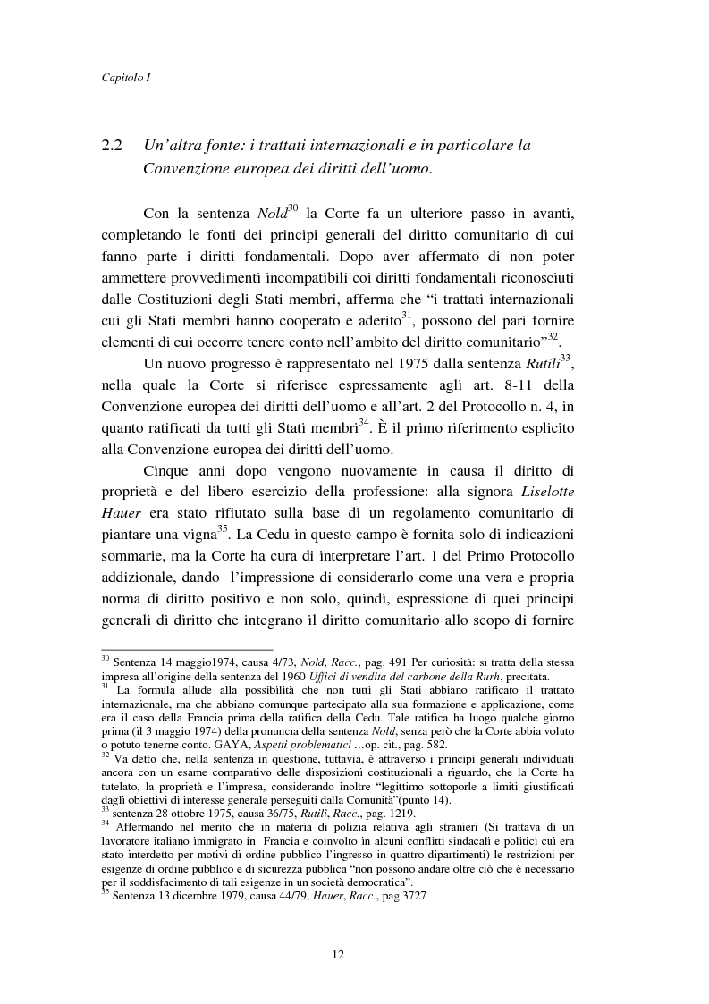 Anteprima della tesi: I diritti fondamentali nel processo comunitario, Pagina 12