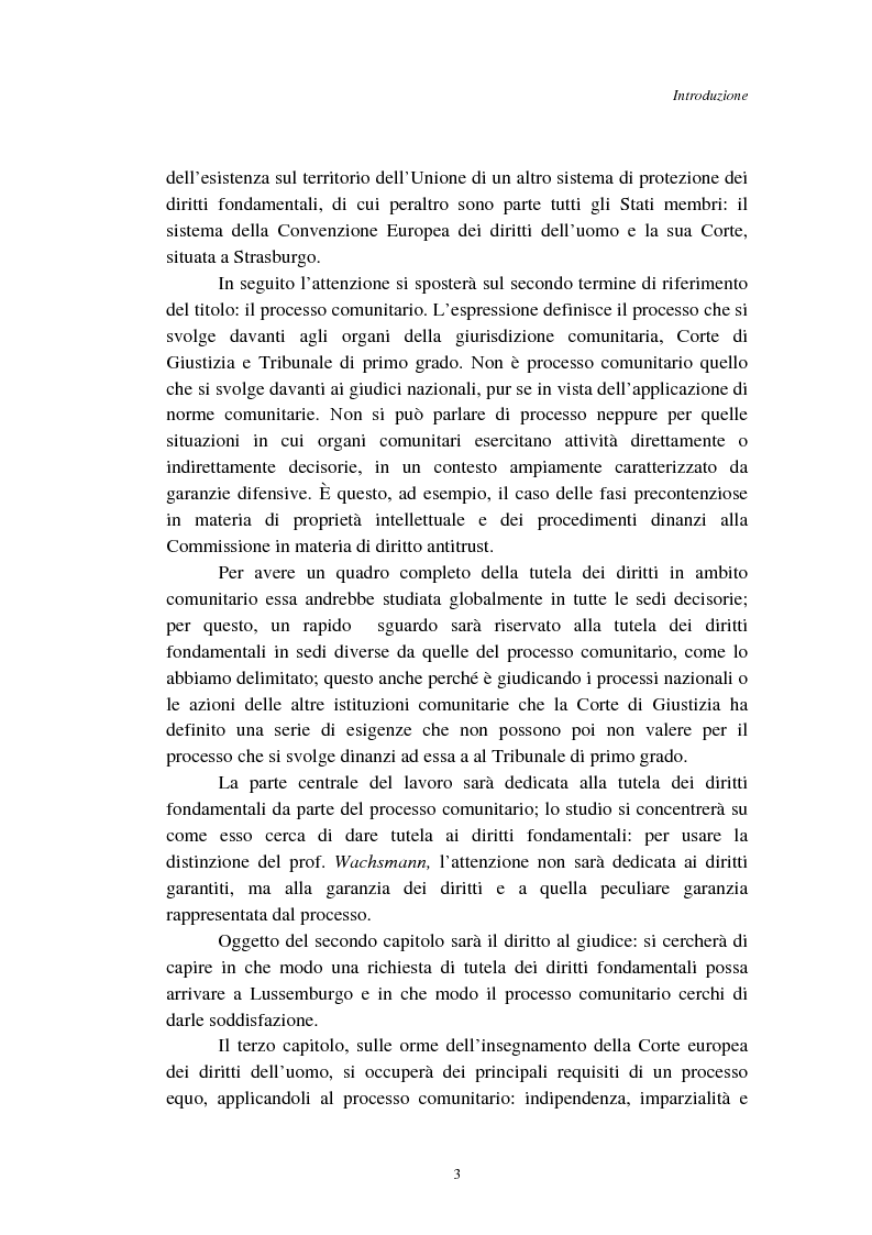 Anteprima della tesi: I diritti fondamentali nel processo comunitario, Pagina 3