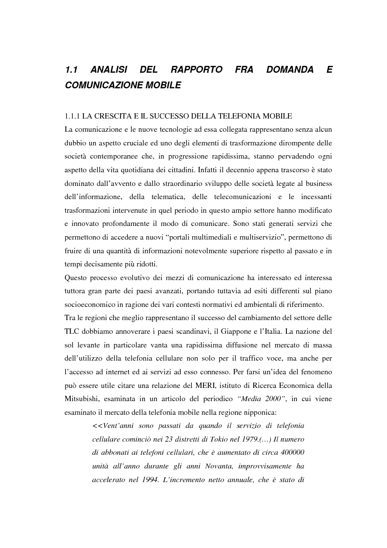 Anteprima della tesi: Strategie di sviluppo e competizione nel settore della comunicazione mobile, Pagina 4