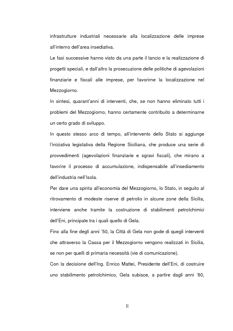 Anteprima della tesi: Un caso di sviluppo industriale: Gela e la sua area, Pagina 2
