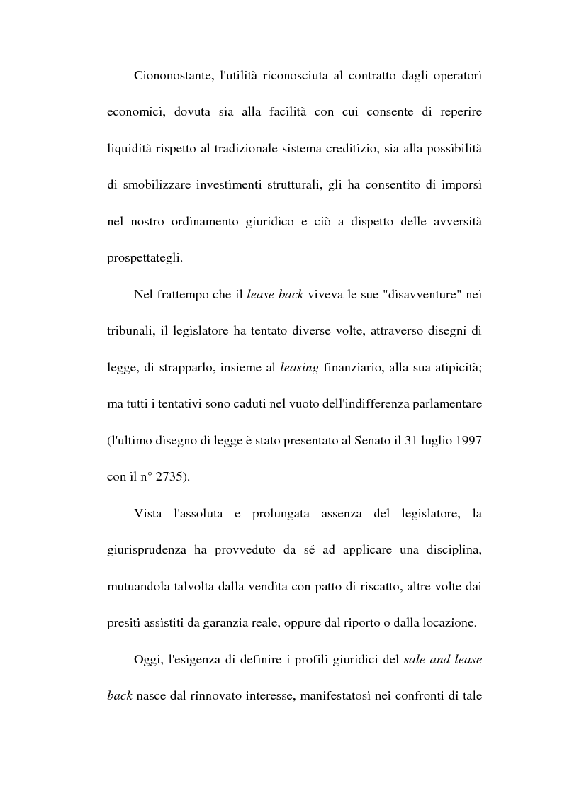 Anteprima della tesi: Profili giuridici del sale and lease back, Pagina 2