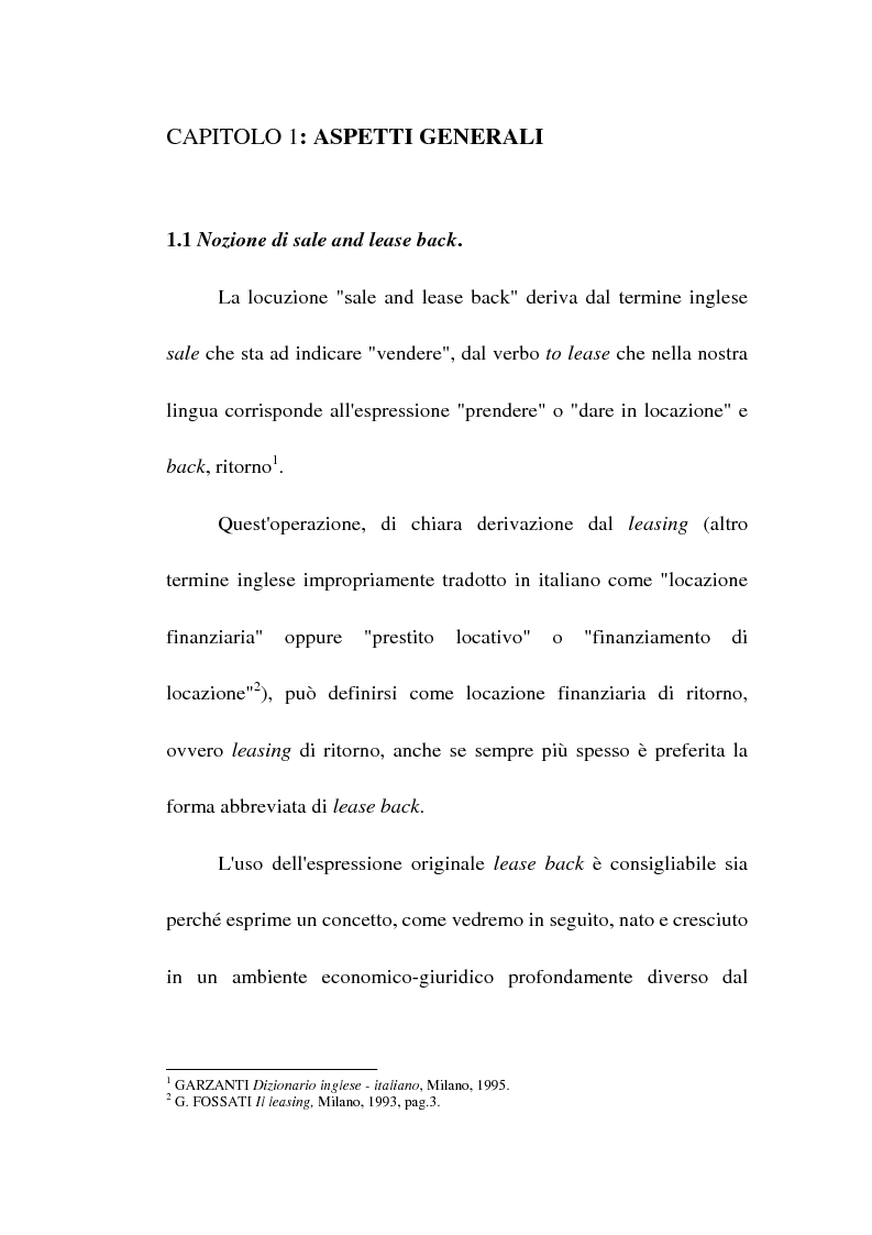 Anteprima della tesi: Profili giuridici del sale and lease back, Pagina 6