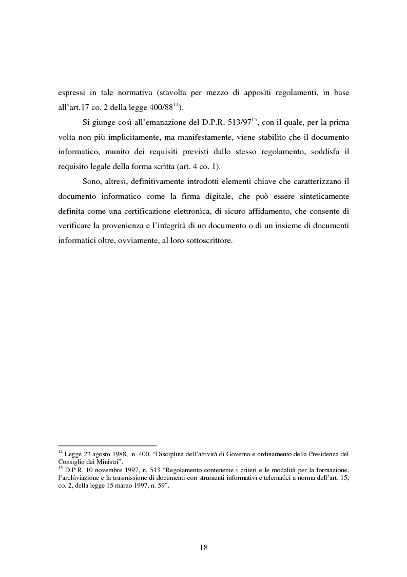 Anteprima della tesi: L'informatizzazione della Pubblica Amministrazione. Aspetti giuridici delle innovazioni tecnologiche nell'azione amministrativa, Pagina 15