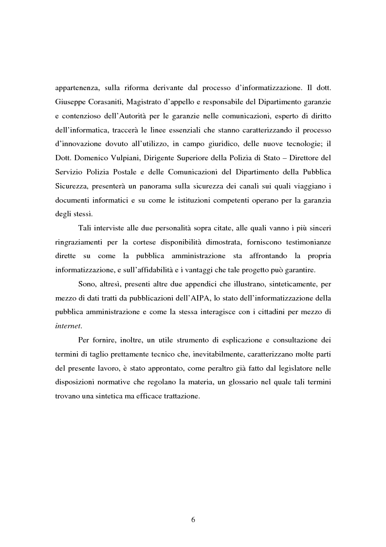 Anteprima della tesi: L'informatizzazione della Pubblica Amministrazione. Aspetti giuridici delle innovazioni tecnologiche nell'azione amministrativa, Pagina 3