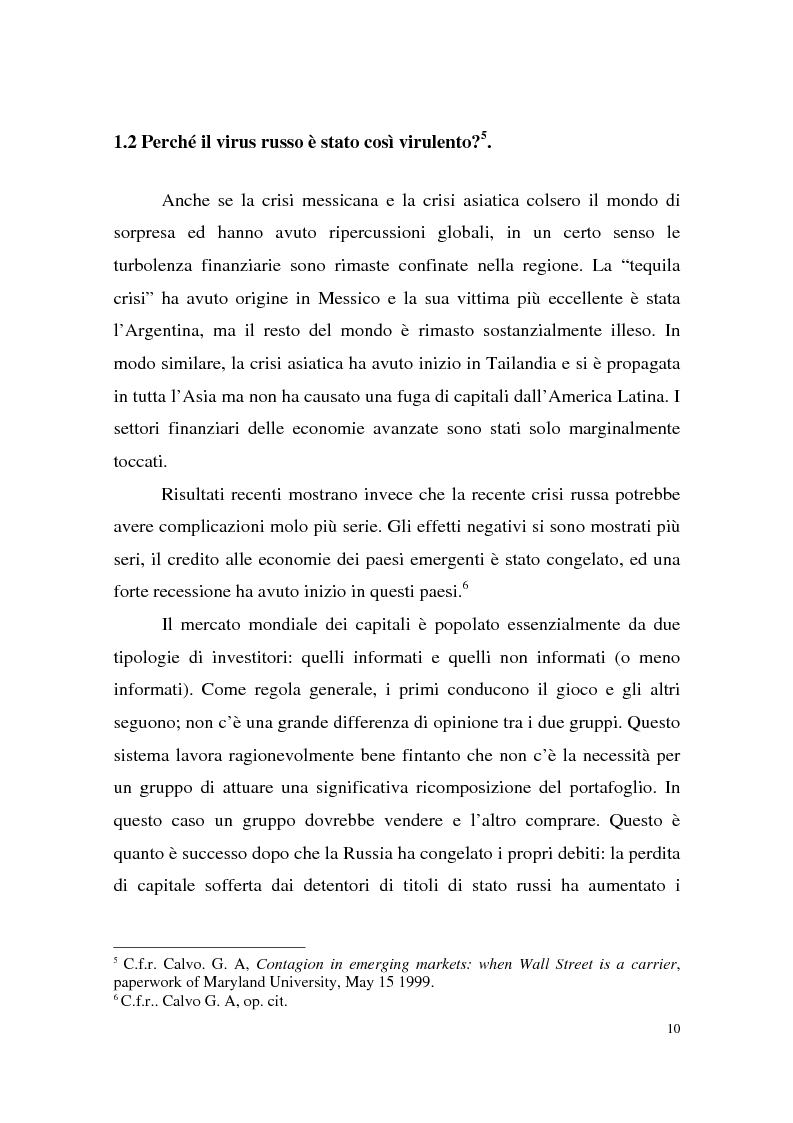 Anteprima della tesi: La crisi finanziaria russa e l'impatto sul sistema bancario internazionale, Pagina 10