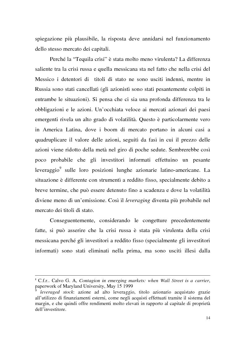 Anteprima della tesi: La crisi finanziaria russa e l'impatto sul sistema bancario internazionale, Pagina 14
