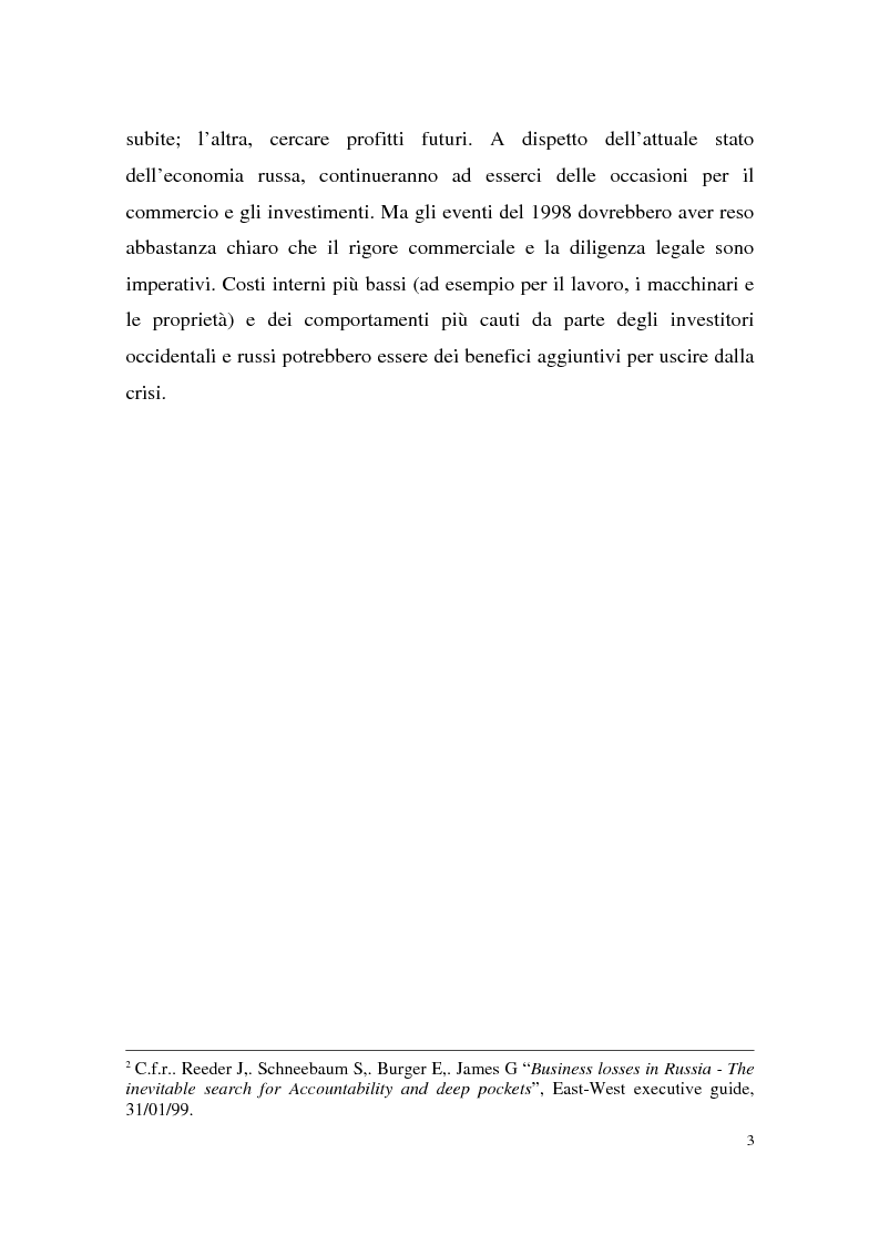 Anteprima della tesi: La crisi finanziaria russa e l'impatto sul sistema bancario internazionale, Pagina 3