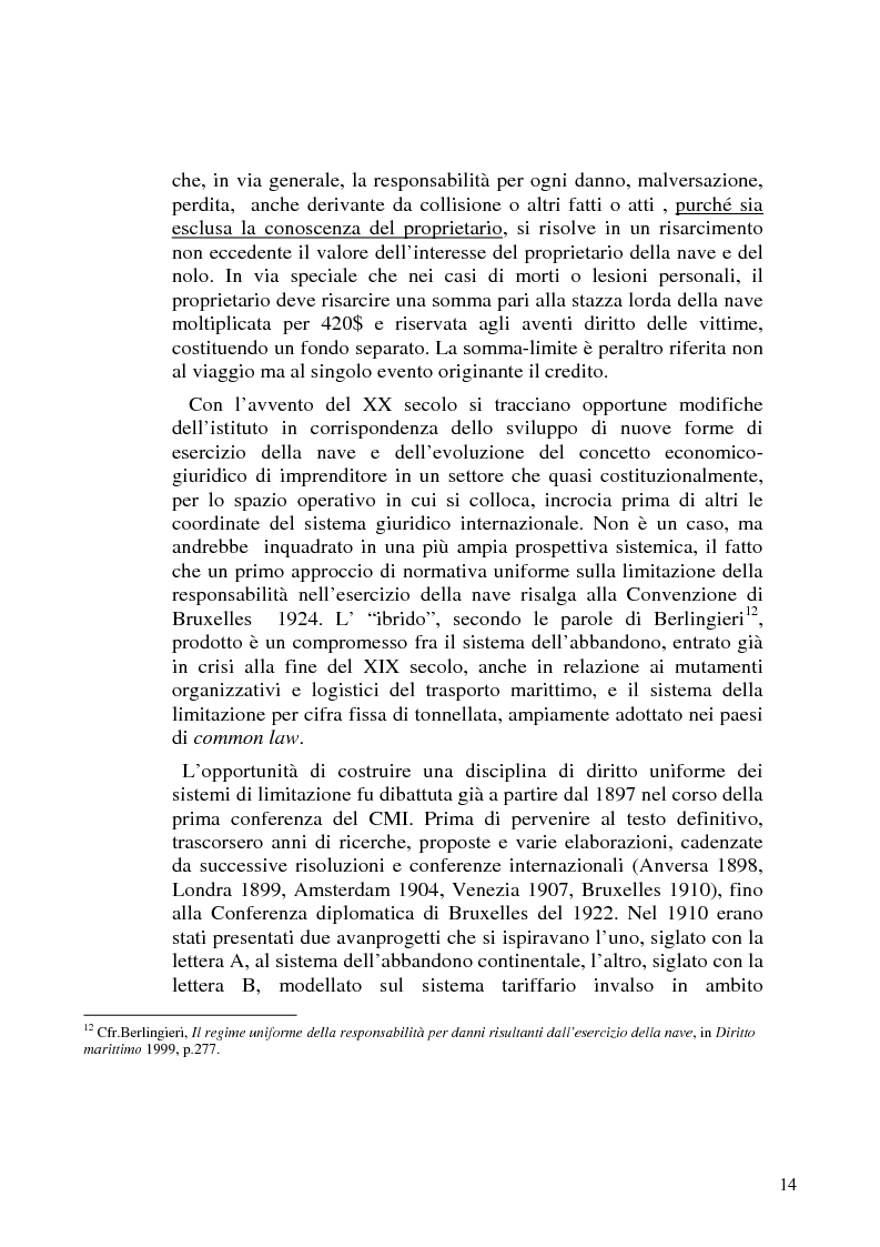 Anteprima della tesi: La limitazione di responsabilità per i crediti marittimi, Pagina 11