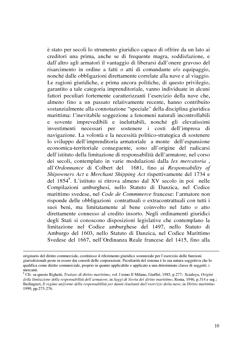 Anteprima della tesi: La limitazione di responsabilità per i crediti marittimi, Pagina 7
