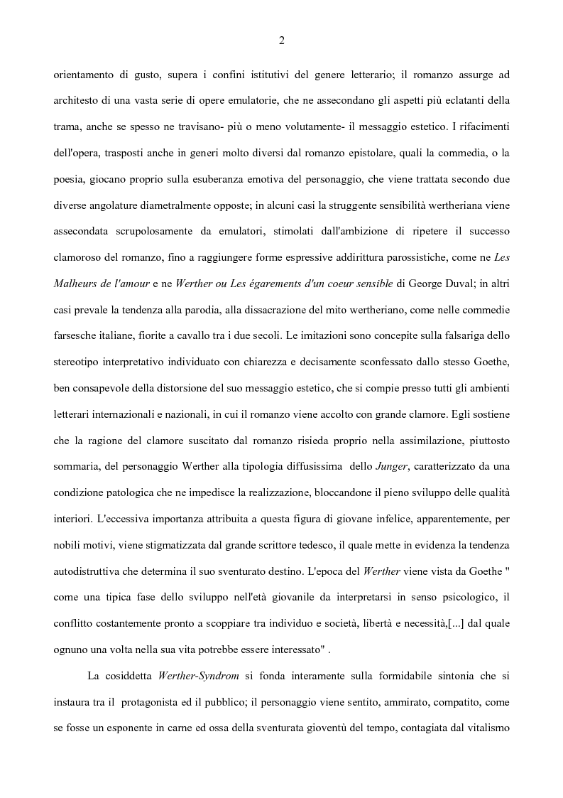 Anteprima della tesi: Il nodo intertestuale 'Werther'-'Ortis', Pagina 2