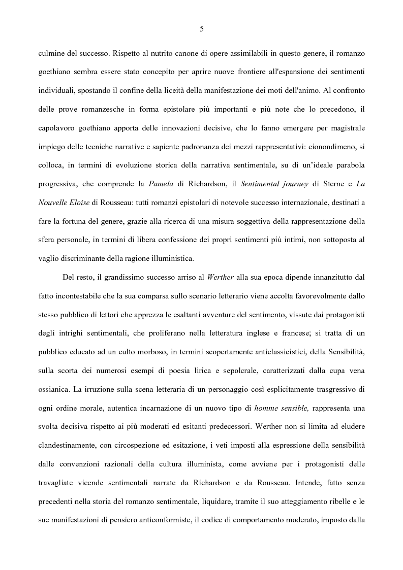 Anteprima della tesi: Il nodo intertestuale 'Werther'-'Ortis', Pagina 5