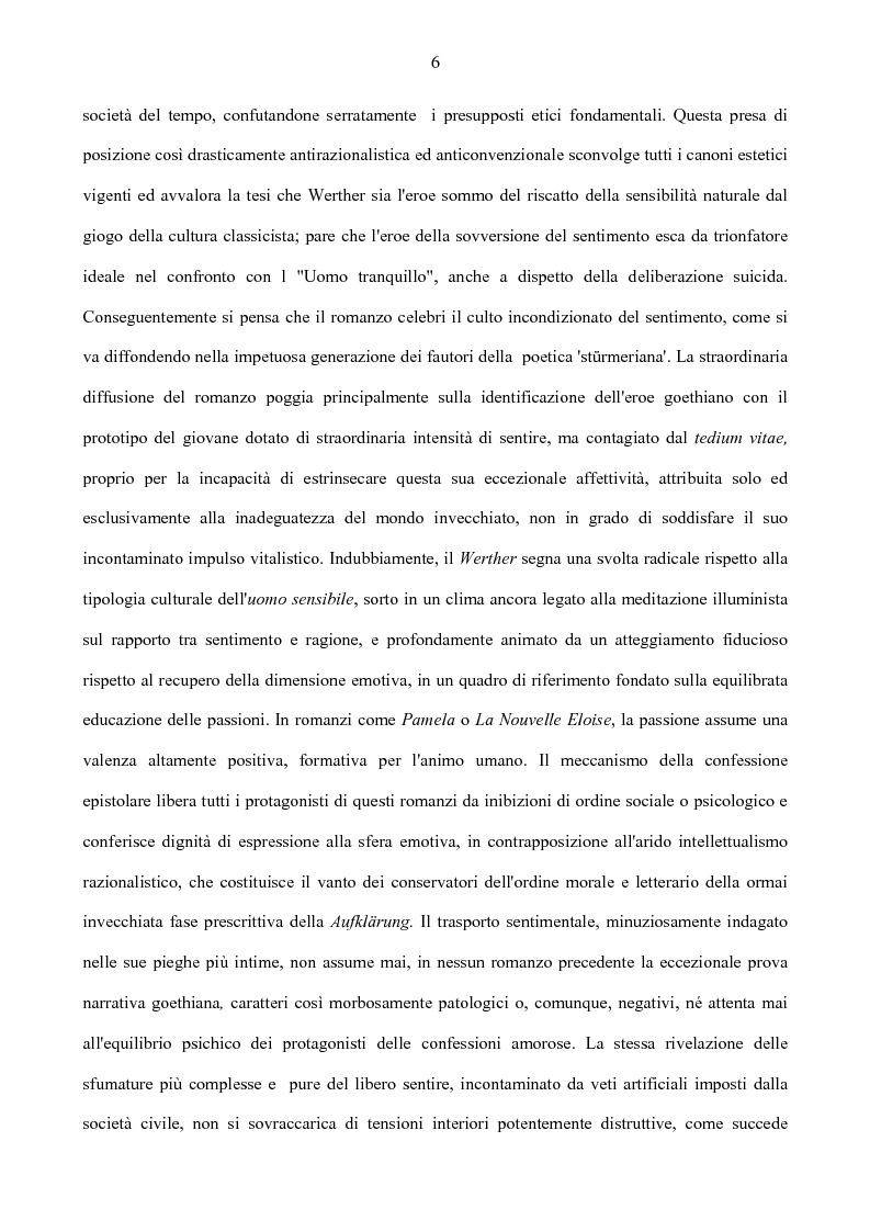 Anteprima della tesi: Il nodo intertestuale 'Werther'-'Ortis', Pagina 6