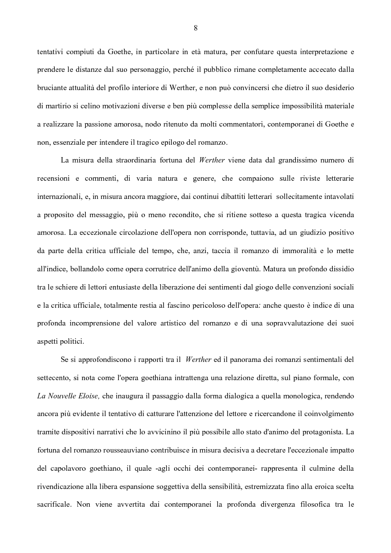 Anteprima della tesi: Il nodo intertestuale 'Werther'-'Ortis', Pagina 8