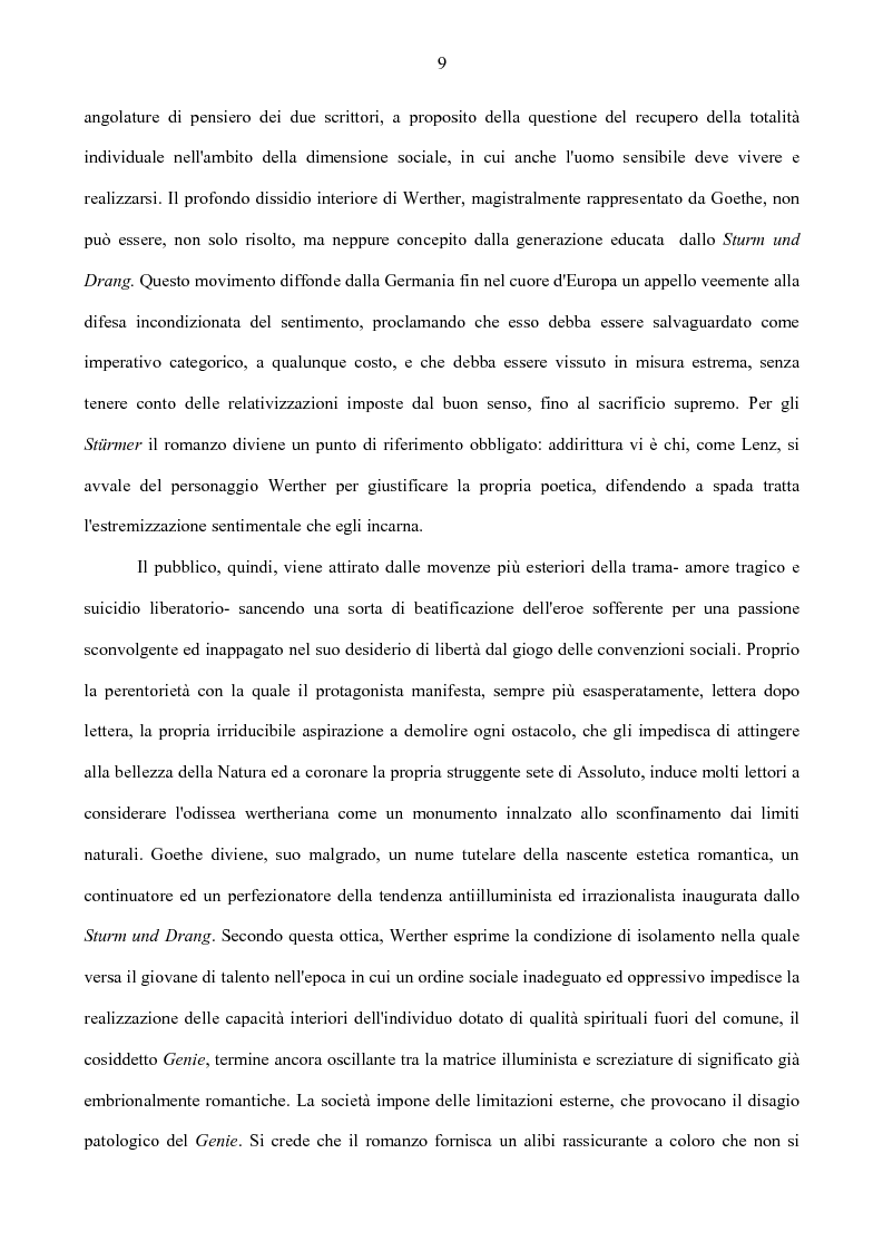 Anteprima della tesi: Il nodo intertestuale 'Werther'-'Ortis', Pagina 9