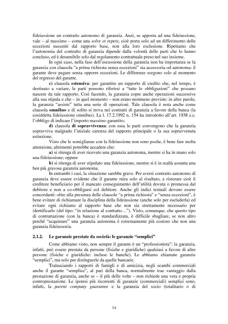 Anteprima della tesi: Le garanzie personali nel diritto civile italiano e nel diritto del commercio internazionale, Pagina 10