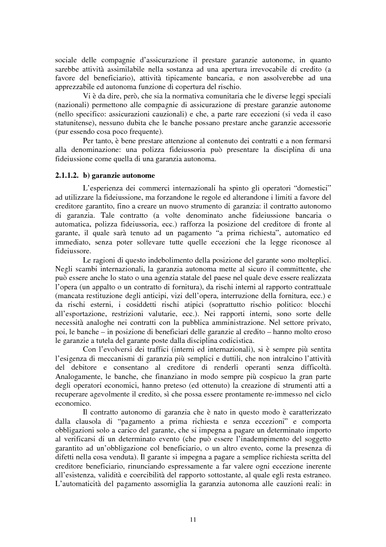 Anteprima della tesi: Le garanzie personali nel diritto civile italiano e nel diritto del commercio internazionale, Pagina 7