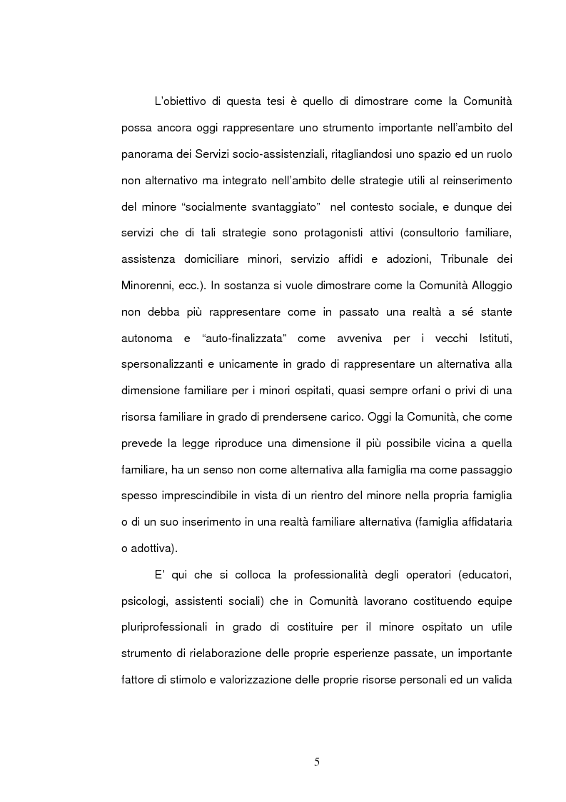 Anteprima della tesi: La comunità per minori: viaggio alla ricerca di significati, Pagina 3