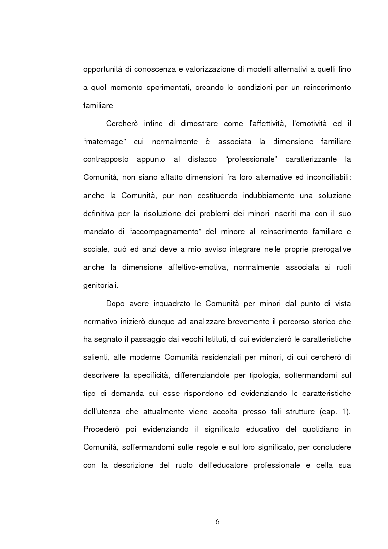 Anteprima della tesi: La comunità per minori: viaggio alla ricerca di significati, Pagina 4