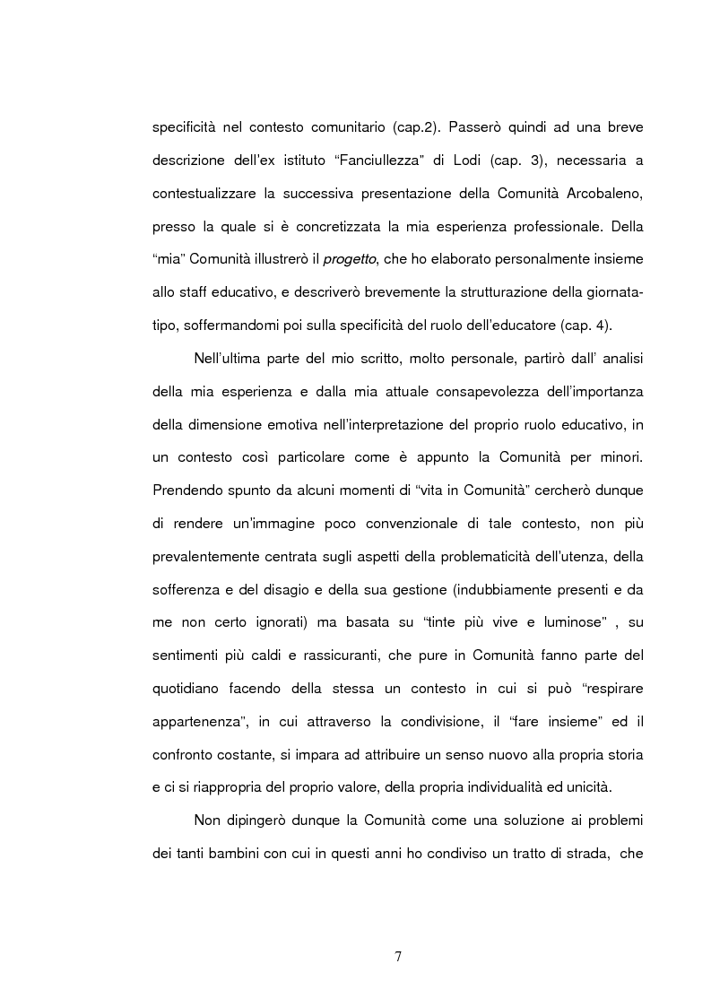 Anteprima della tesi: La comunità per minori: viaggio alla ricerca di significati, Pagina 5
