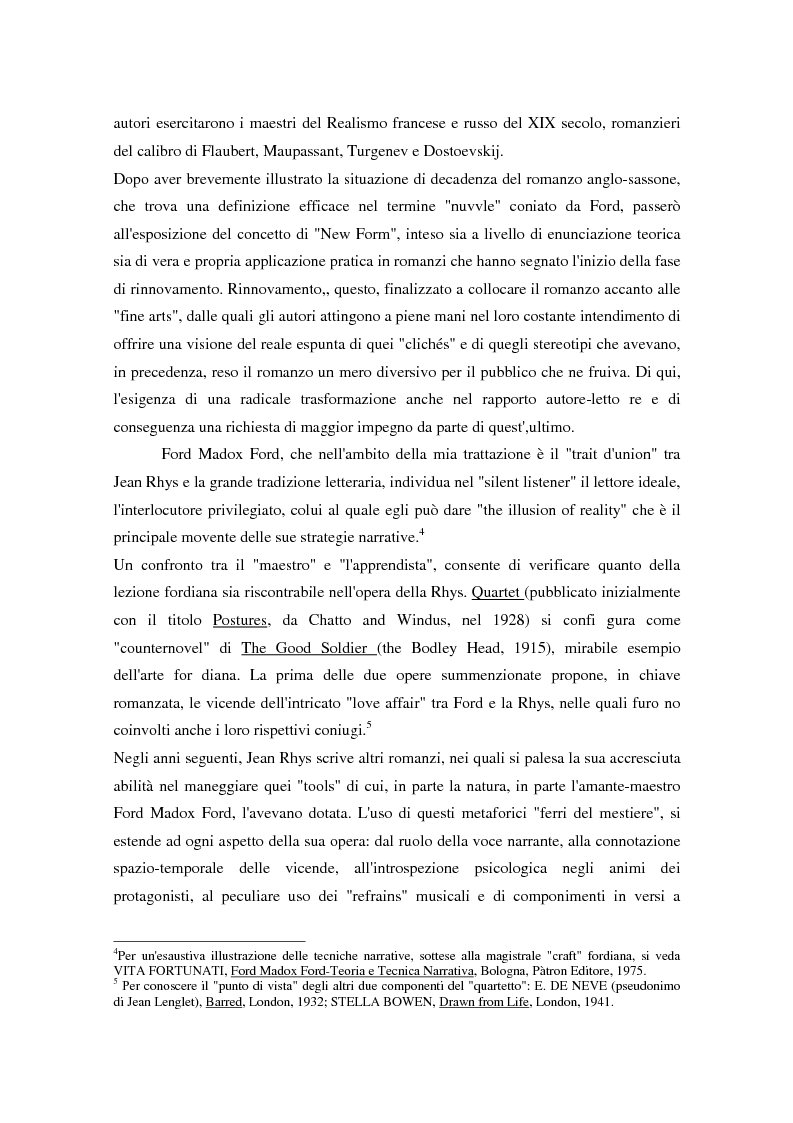 Anteprima della tesi: L'importanza della ''New Form" nella narrativa di Jean Rhys, Pagina 2