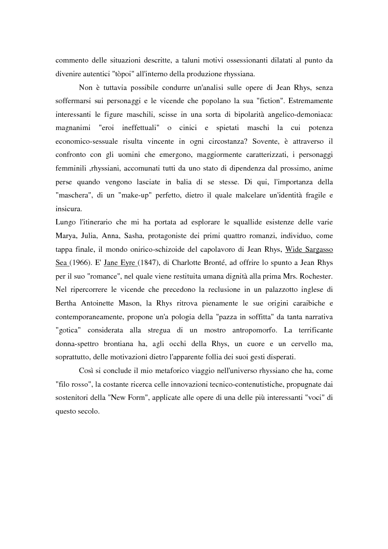 Anteprima della tesi: L'importanza della ''New Form" nella narrativa di Jean Rhys, Pagina 3