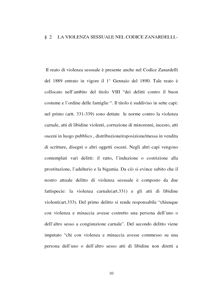 Anteprima della tesi: L'art. 609/bis c.p.: la violenza sessuale, Pagina 10