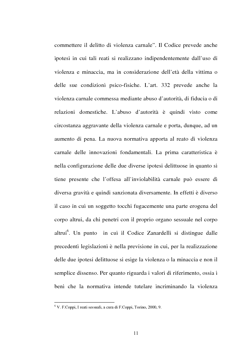 Anteprima della tesi: L'art. 609/bis c.p.: la violenza sessuale, Pagina 11