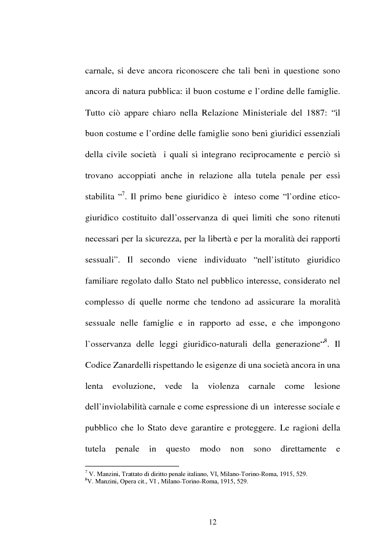 Anteprima della tesi: L'art. 609/bis c.p.: la violenza sessuale, Pagina 12