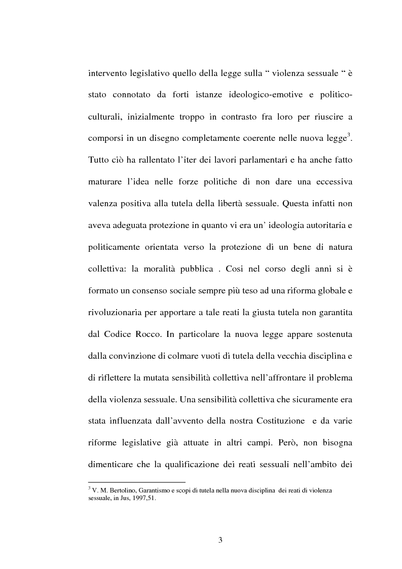 Anteprima della tesi: L'art. 609/bis c.p.: la violenza sessuale, Pagina 3